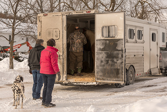 New friends waiting to meet her (Brad & trainer Patty) 2.12.21